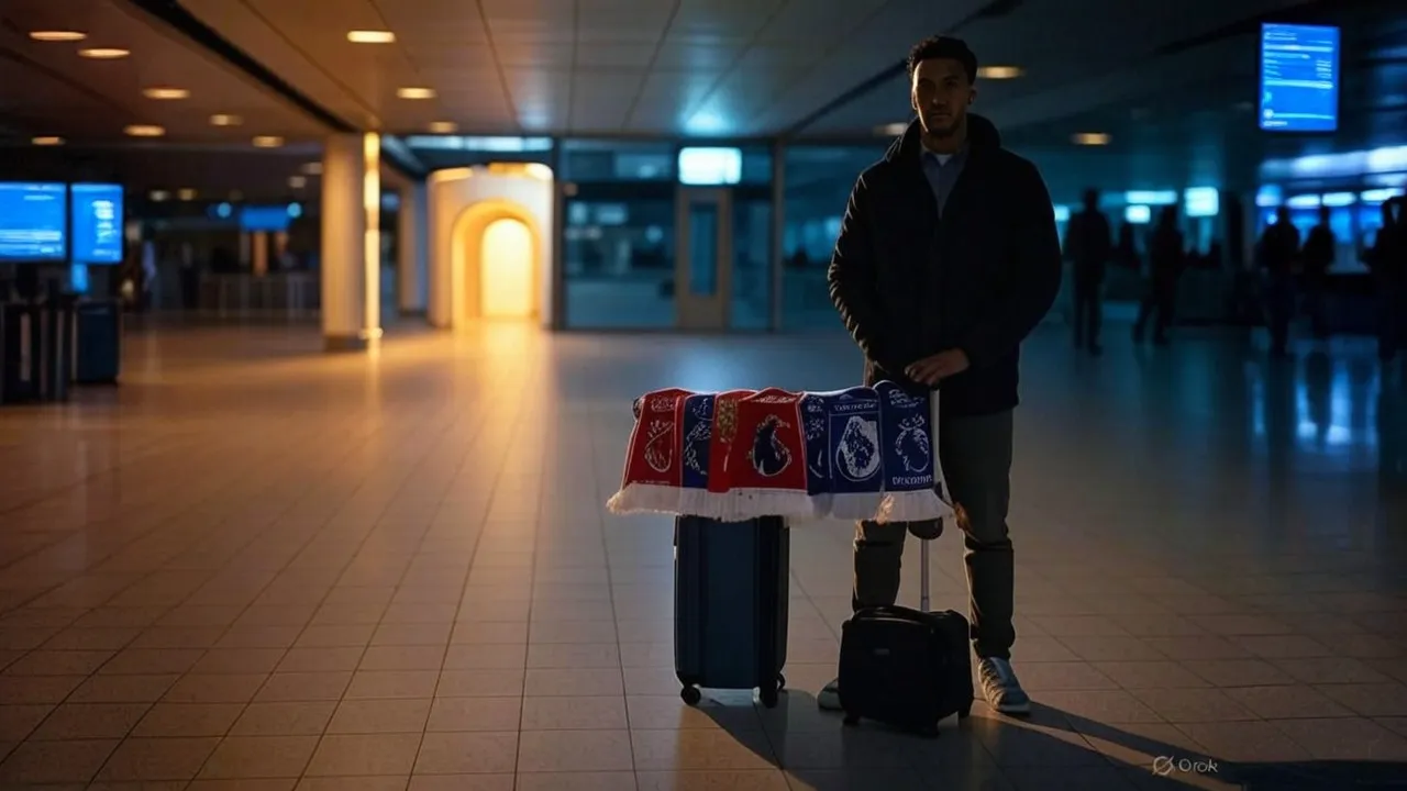 A symbolic image capturing Ajax defender Jorrel Hato’s looming transfer decision, with visual metaphors for Arsenal, Chelsea, and Liverpool’s pursuit.