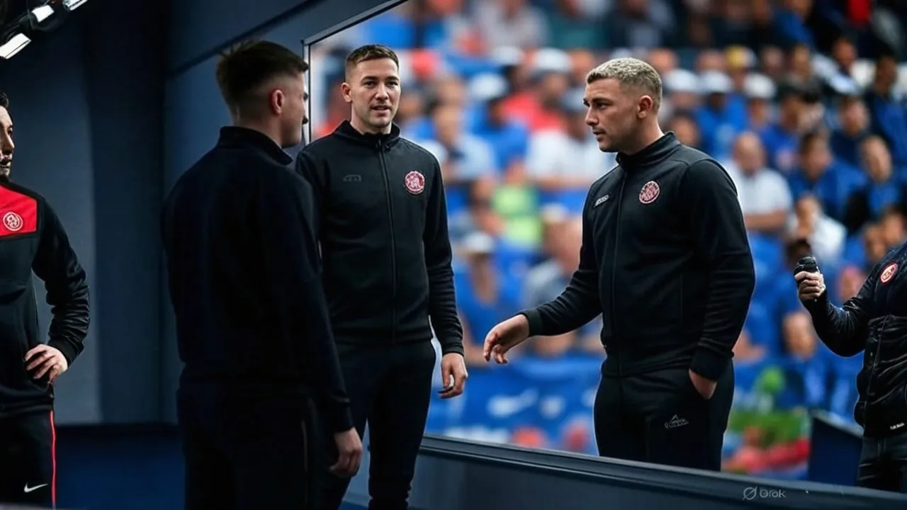 Moyes’ legacy appears symbolically in a mirror behind Delap, connecting past development to present promise.