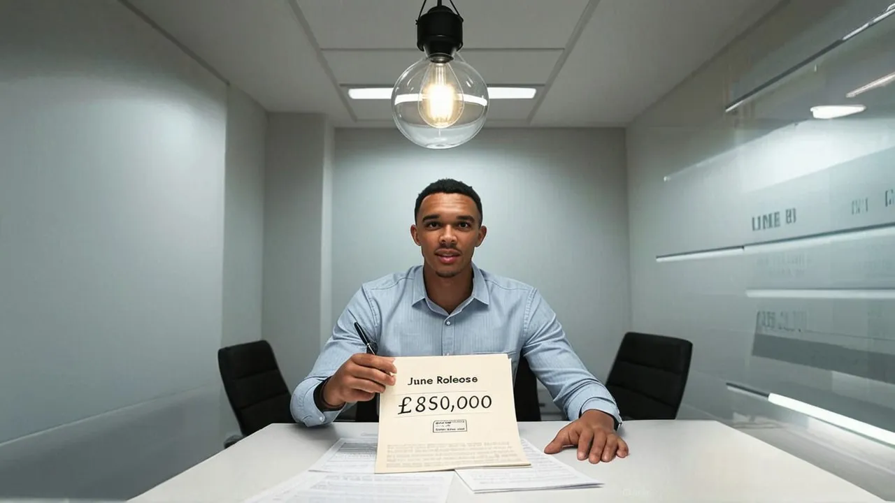 The £850,000 folder becomes a metaphor for closure — a small number carrying the full weight of a departure.