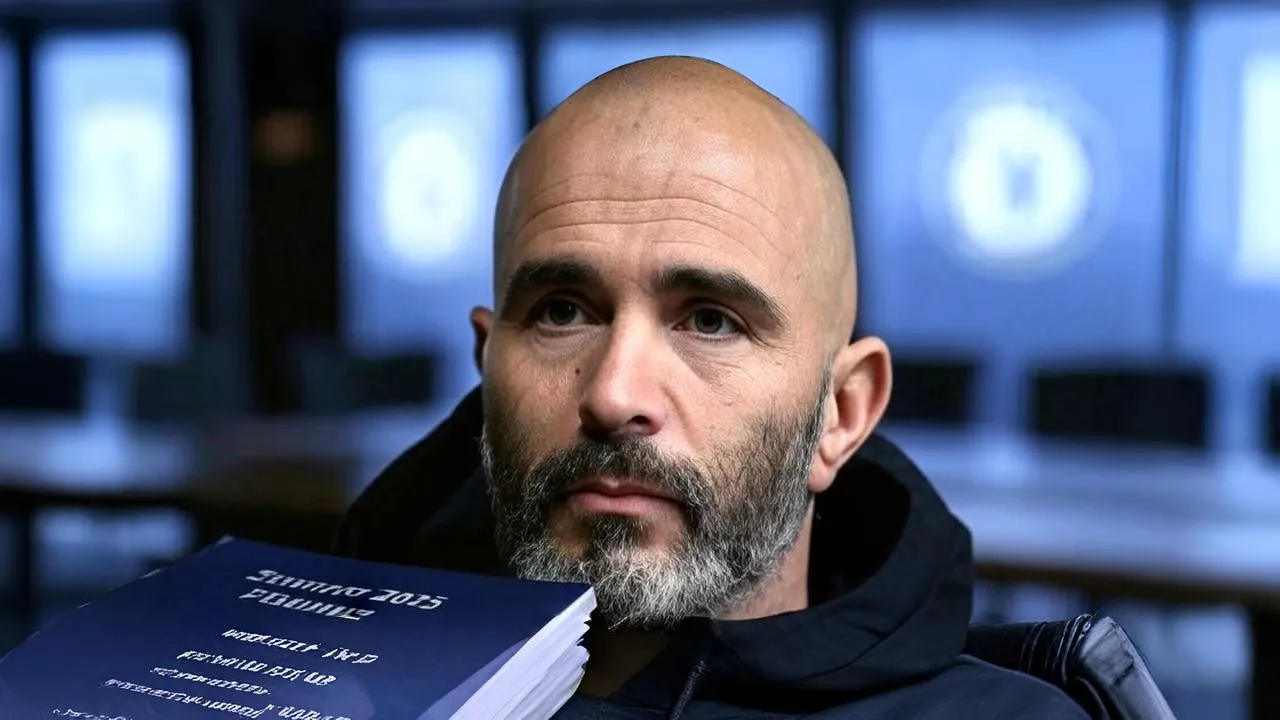 A sealed agenda folder on the boardroom table signals Maresca’s exclusion from crisis, not from control.