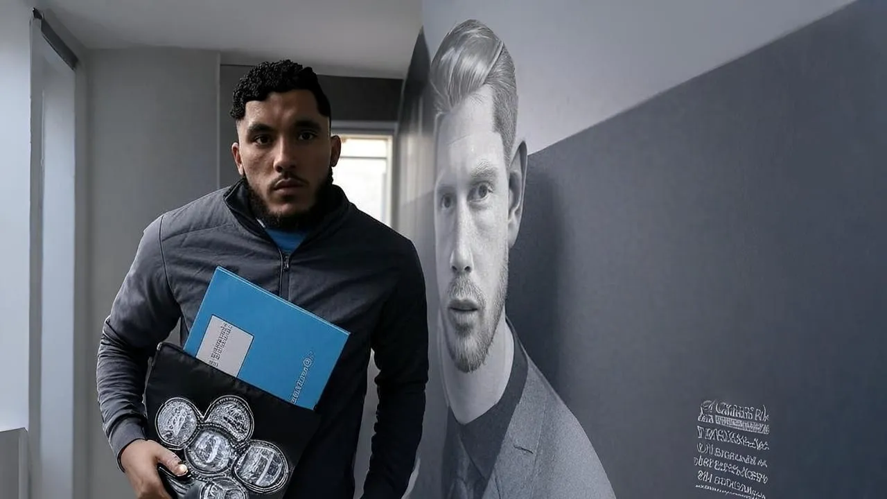 A folder and fading mural illustrate the weight of creativity passed from legend to newcomer.