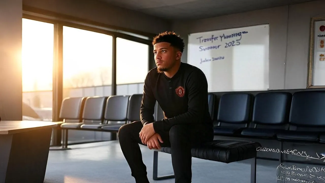 A faintly crossed-out name on a whiteboard captures the quiet bureaucracy of football exits.