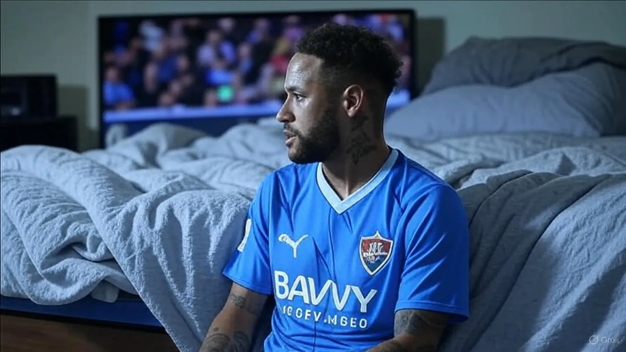 A dim room and a glowing screen reflect the quiet weight of Neymar’s decision to wait for full fitness.